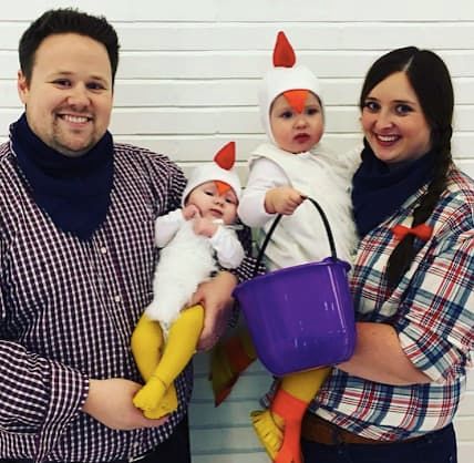 baby chickens and farmers halloween costumes