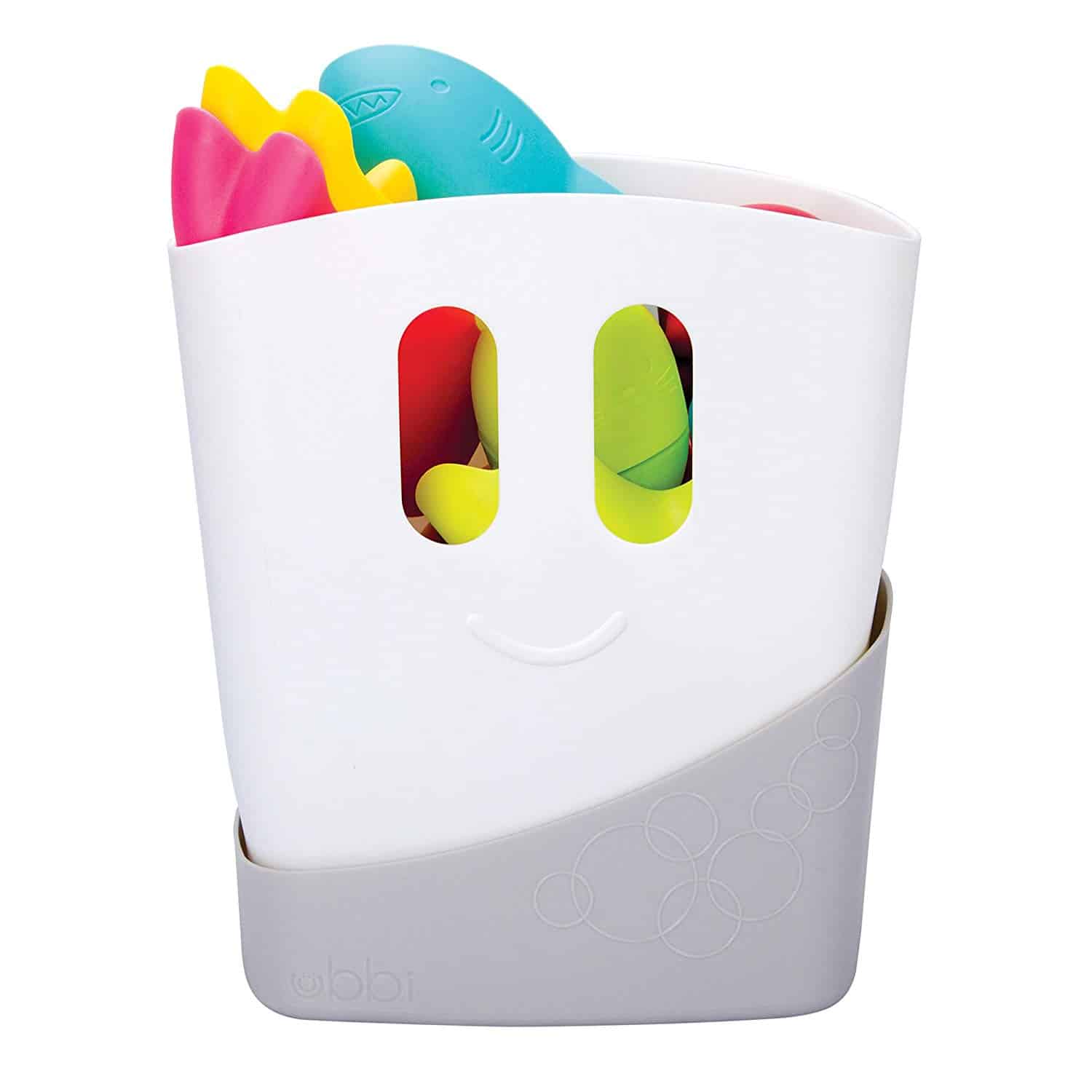 bath toy organizer with bath toys