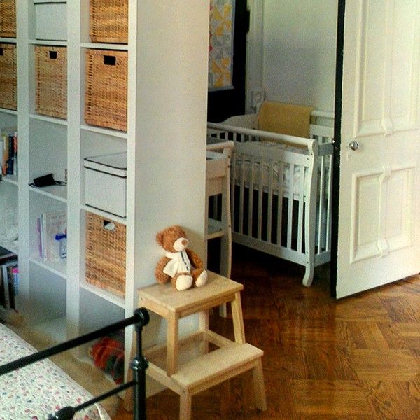 nursery nook created by using IKEA bookshelfnursery nook created by using IKEA bookshelf