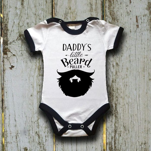 daddy's little beard puller baby onesie