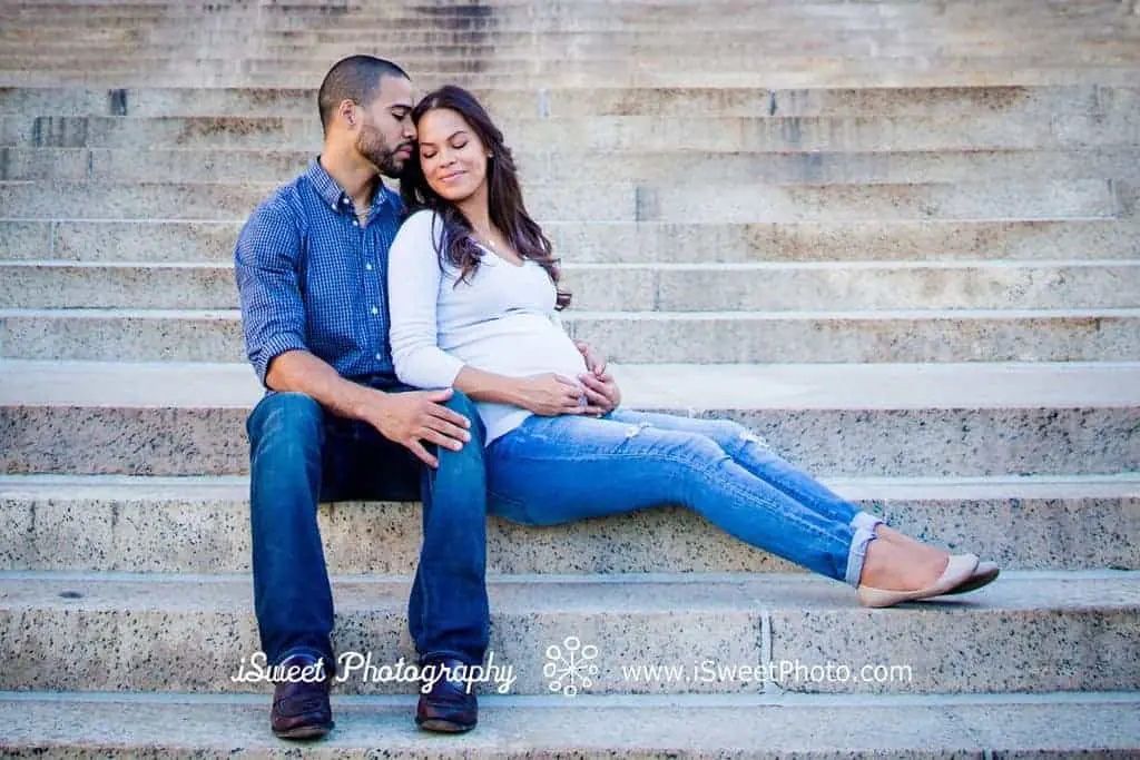 couple sitting on steps