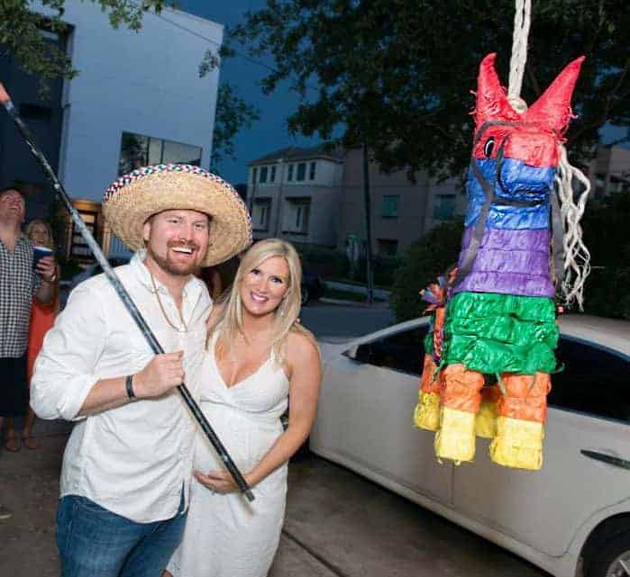 There's my 28 week belly. Yes, that is a pinata that was stuffed with baby supplies at our shower last weekend. Our friends are awesome.