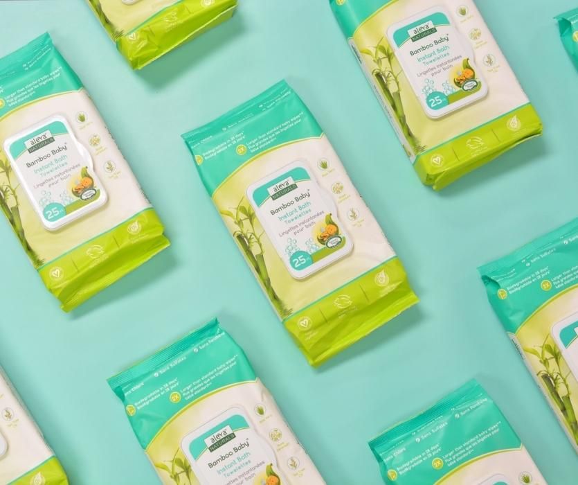 Aleva Naturals bamboo baby wipes packs