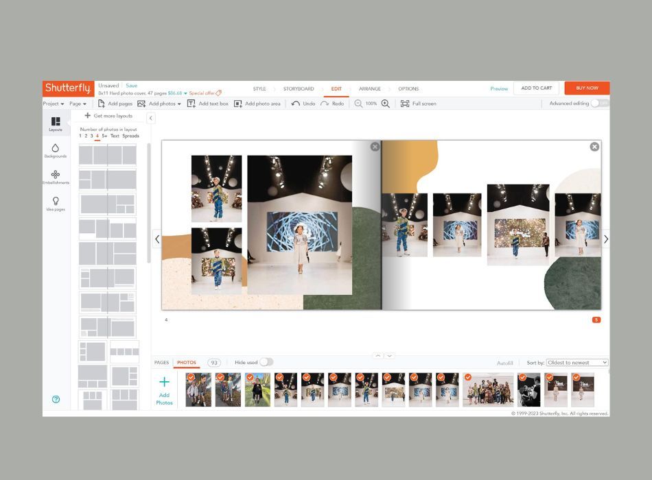 Shutterfly photobook editor